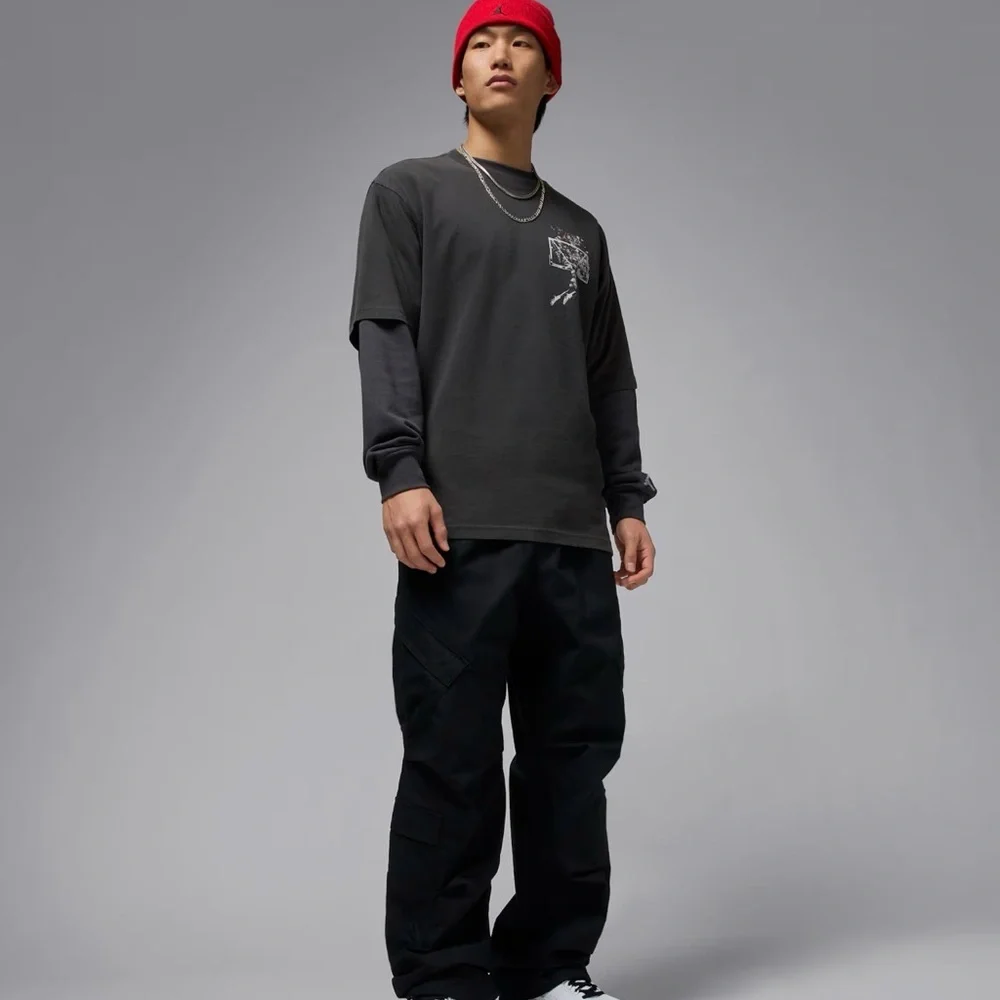 JORDAN FLIGHT MEN'S UTILITY PANTS-BLACK - XL